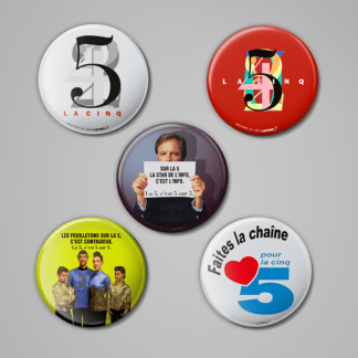 Lot de 5 magnets La Cinq 1991